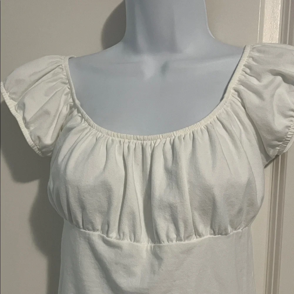 Brandy Melville Cream Puff Sleeve Blouse - Picture 2 of 4